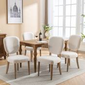Ensemble de 4 chaises de salle à manger, chaises rembourrées avec dossiers de chaise décorés de clous en cuivre, chaise de salle à manger vintage,