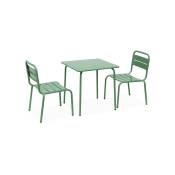 Ensemble table et chaises enfant 2 places vert de gris