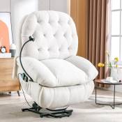 Fauteuil de relaxation électrique polaire avec support pour portable, fauteuil TV avec fonction inclinable, massage, chaleur, fauteuil massant avec