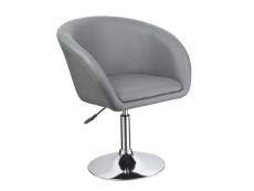 Fauteuil siège chaise design lounge pivotant cuir synthétique gris helloshop26 1109024par2