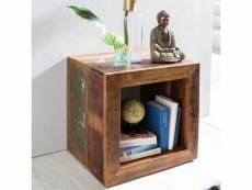 Finebuy étagère debout bois massif mango 45 x 45 x 35 cm étagère petite carré | étagère en bois véritable cube - table d'appoint bois véritable - mobi