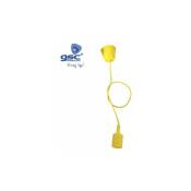 GSC - Support de lampe en silicone E27 câble textile 1M - Jaune 000702186
