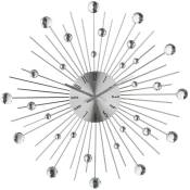 Horloge avec strass métal D50cm Atmosphera créateur d'intérieur - Argent