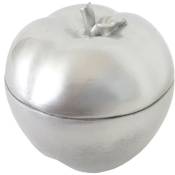 Jamais utilisé] Figure de décoration pomme 21cm, polyresin boîte de bijoux, bôite de cosmétique, argent - grey