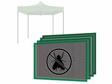 Jeu de 4 moustiquaires pour gazebo de jardin 3x3 m jeu de 4 moustiquaires avec velcro 300x300x200h cm vert BNDL-3X3-4ZANGR