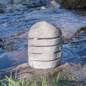 Lampe de jardin en pierre de rivière 30-35cm - Gris