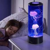 Lampe de méduse de simulation led, lumière d'aquarium à changement de couleur colorée romantique, veilleuse usb enfichable, lampe de table de