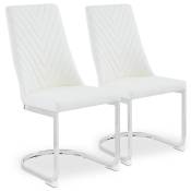 Lot de 2 chaises design simili blanc