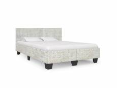 Magnifique lits et accessoires ensemble vienne cadre de lit gris rotin naturel 140 x 200 cm