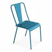 Oviala - Chaise en métal bleu pacific - Bleu Pacific