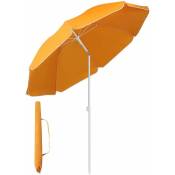 Parasol de Jardin Exterieur Plage Balcon Deporte Rond UV20+, Orange - Sekey