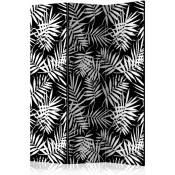 Paravent design jungle tropicale noir et blanc chic