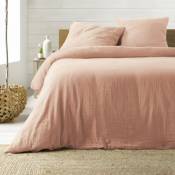 Parure de lit en Gaze de Coton 240x260cm - Plusieurs coloris - 240x260cm - Rose.