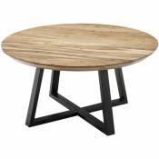 Pegane - Table basse ronde en bois d'acacia massif-