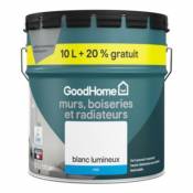 Peinture murs boiseries et radiateurs haute résistance blanc mat GoodHome 10L + 20% gratuit