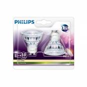 Philips Lot de 2 Ampoules LED Culot GU10, Équivalent