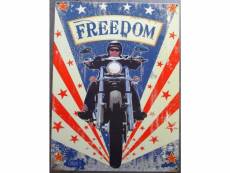 "plaque moto freedom motorcycle 70x50cm tole deco us