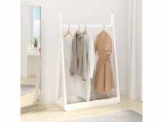 Porte-vêtements blanc 100x45x150 cm bois de pin massif