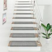Réglez 15 tapis rectangulaires 65x24 cm étapes de couverture pour les escaliers internes différentes couleurs taille : Gris clair
