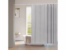 Rideau de douche anti-moisissure. Rideau de baignoire 100% polyester avec œillets.240x200cm gris