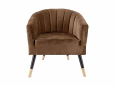 Royal - fauteuil en velours - couleur - chocolat LM1851DB