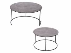 Set de 2 tables en nickel diamètre 61 et 76 cm