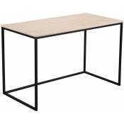 Skraut Home - Bureau mia - Table d'étude - Plateau en bois couleur chêne nordique de 19 mm d'épaisseur. Pieds en métal noir. 120x60x75cm - multicolore