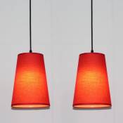 Suspension Luminaire Vintage Lampe à Suspension Créatif Lustre Plafonnier Textile pour Restaurant Chambre Cuisine Bar Rouge - Rouge
