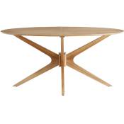 Table à manger design ovale chêne L160 cm dielli - Chêne clair