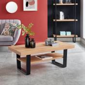 Table basse industrielle FELIX - coloris bois et métal