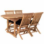 Table de jardin extensible 180/240 cm + 4 chaises en