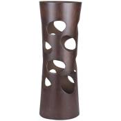 Table Passion - Lampe Totem effet bois forme évasée 60cm - Marron
