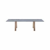 Table rectangulaire Ambrosiano / Pierre Onsernone - 275 x 90 cm - 6 à 8 personnes - Zanotta gris en pierre