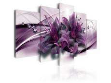 Tableau fleurs violet lily taille 100 x 50 cm PD11045-100-50