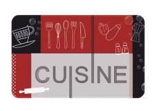 Tapis de cuisine - 50x80 cm - Cuisine - rouge et noir