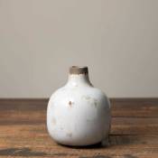 Vase céramique blanc 13x11cm - Blanc