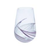 Vase décoratif en verre soufflé violet et transparent