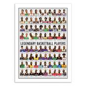 Affiche 50x70 cm - Legendary Basketball Players