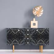 Ambiance-sticker - Sticker meuble marbre noir et doré 60 x 90 cm - multicolore