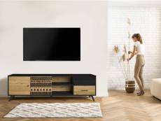 Boboxs meuble tv 181 cm malia chêne et noir