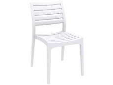 Chaise de jardin en plastique design simple empilable blanc 10_mdj10226