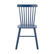 Chaise de salle à manger en bois d'hévéa bleu Mill