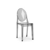 Chaise design polycarbonate transparent gris Louiva