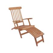 Chaise longue ajustable en bois massif