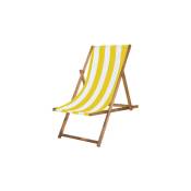 Chaise longue en bois imprégné avec une toile jaune