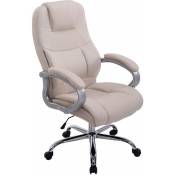 CLP - Chaise de bureau présidentielle avec rembourrage confortable et différentes roues de couleurs colore : Crème