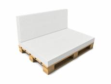 Coussin de dos sans housse éponge pour meuble de palette 120 cm blanc helloshop26 03_0001538