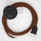 Creative Cables - Cordon pour lampadaire, câble RC23 Coton Daim 3 m. Choisissez la couleur de la fiche et de l'interrupteur! | Noir