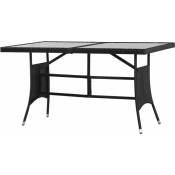 Design In - Table d'extérieur Table de salon de jardin - Noir 140x80x74 cm Résine tressée BV613710