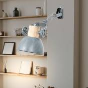 Etc-shop - Applique avec pince Lampe à pince murale rétro lampe de lit Bois, bois de chêne, 1x douille E27, LxlxH 30,5x17x10,5 cm